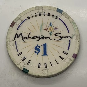 Mohegan Sun Casino $1 Chip Uncasville CT Connecticut H&C - Picture 1 of 2