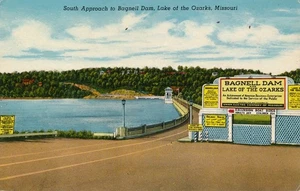 Südlicher Zugang zum Bagnell-Staudamm am Lake of the Ozarks-Missouri antik unbesendet - Bild 1 von 2