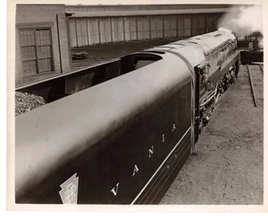PRR T-1 Steam Locomotive # 5530 at the Roundhouse VINTAGE PHOTO 10" X 8" - Picture 1 of 2