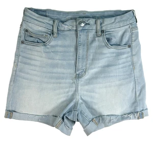 American Eagle pantaloncino donna super elasticizzato taglia 12 blu corto taglio jeans - Foto 1 di 21