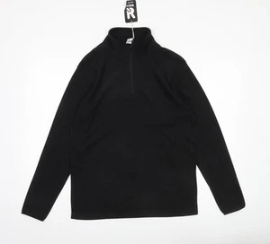 Roly Men’s Black Small Fleece Pullover Sweatshirt 1/2 Zip Mock Neck - Picture 1 of 12