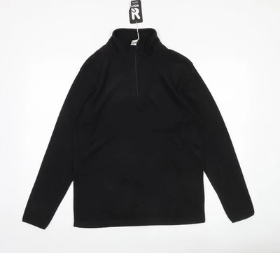 Roly Men’s Black Small Fleece Pullover Sweatshirt 1/2 Zip Mock Neck - Image 1 of 4
