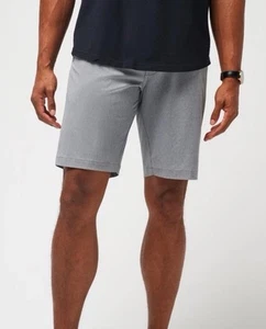 $85 Travis Mathew Men's Beck Shorts Stretch Waistband - Light Grey-Size: 34- New - Picture 1 of 11