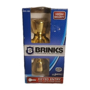 Perilla de puerta de entrada con llave de alta seguridad Brinks 2101-105, latón pulido, LLAVE TULIP - Imagen 1 de 4