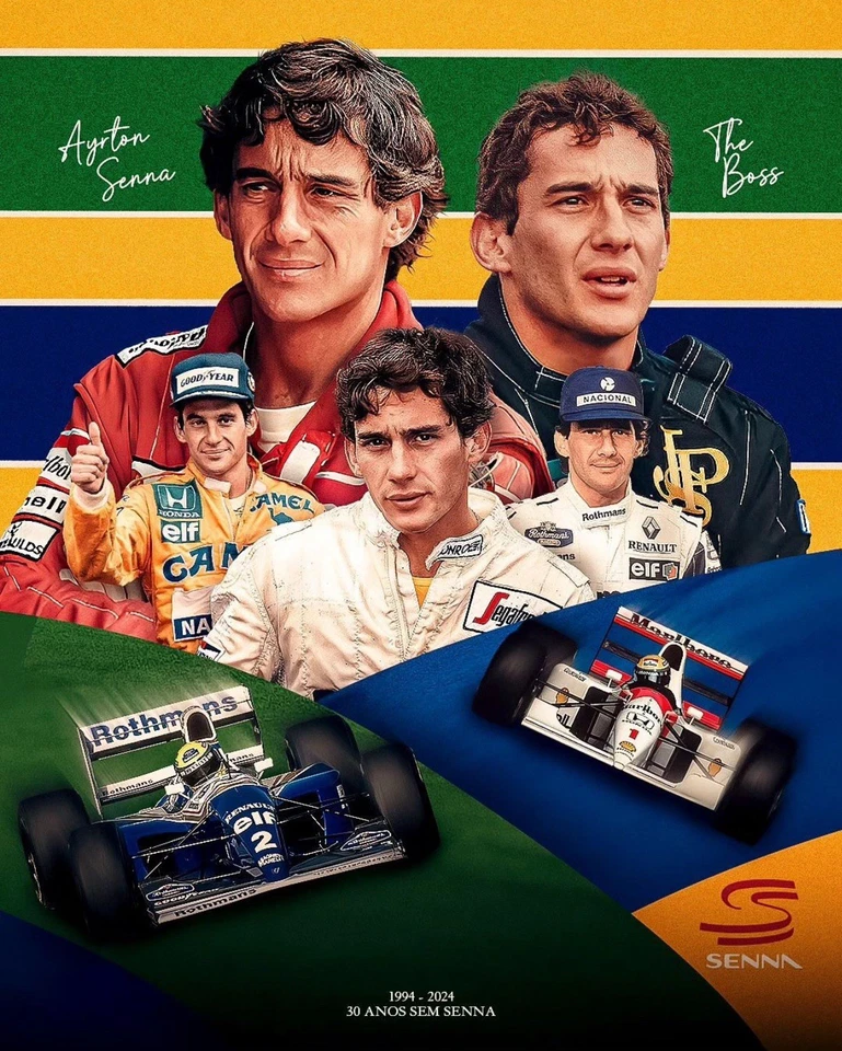 18x24 F1 Racing Poster - AYRTON SENNA - Image 1 of 1