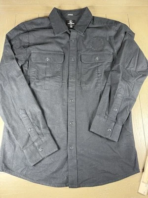 Volcom Shirt Men's Medium Black Gray Classic Fit Long Sleeve Button Down - Image 1 of 4