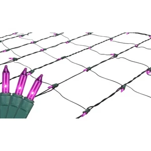 Northlight 4' x 6' Purple Mini Net Style Christmas Lights - Green Wire - Picture 1 of 3