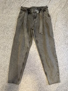 Pantalones de mezclilla Michael Kors gris relajado con cinturón talla 0 nuevos con etiquetas - Imagen 1 de 7