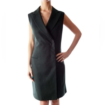 Abrigo de vestir chaleco de lana verde Uniqlo talla M Foto 1 de 4