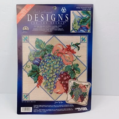 Leisure Arts SUMMER FRUIT Floss Needlepoint Painted Canvas 5932 - Image 1 of 4