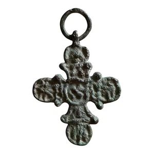 Antiker Christlicher Kreuzanhänger Byzantinisches Reich Bronze - Bild 1 von 7