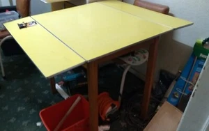 50s 60s vintage retro atomic Formica folding drop-leaf kitchen breakfast table - Picture 1 of 4