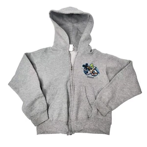 DISNEY Kids Disneyland California Mickey Mouse 2006 Hoodie Gray Full Zip Small - Picture 1 of 16