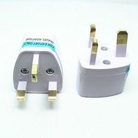 2pcs 3-pin US USA EU Euro AU To UK Travel Plug Power Adapter Converter