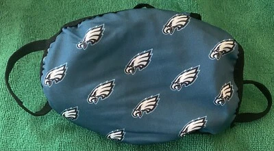 PHILADELPHIA EAGLES: Face Covering Green + Little White Eagle Logos BN Fr Shp - Image 1 of 4