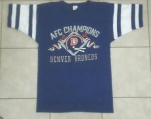 Denver Broncos 1986 AFC Champions Old Logo Blue Short Sleeve Tee-Women’s Size M