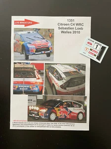 DECALS 1/43 CITROEN C4 SEBASTIEN LOEB WALES RALLY GB 2010 WRC RALLYE - Foto 1 di 1