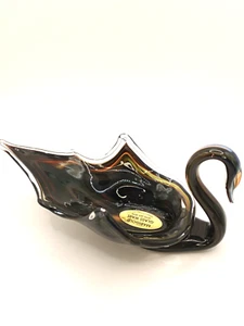 Hand Made 8" long Glass Swan Dish Made in Durango Colorado with original Sticker - Picture 1 of 13