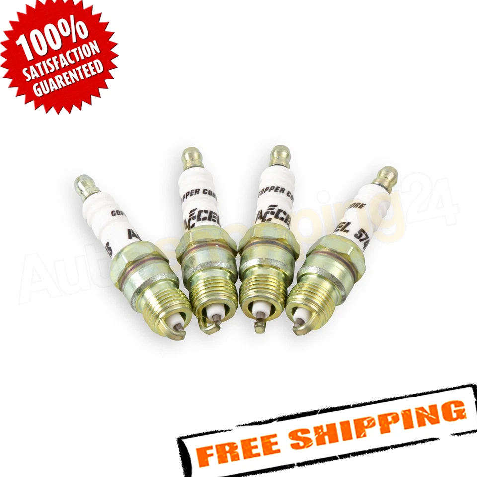 Juego de bujías cortas de cobre ACCEL 8198 14 mm rosca .460" alcance HP Foto 1 de 4