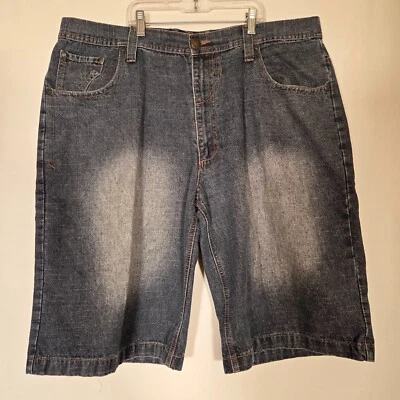 Raider Hombre Denim Corto Azul Lavado Talla 40 Metálico Botón Bolsillo Cremallera Algodón Foto 1 de 4