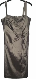 r m richards Kleid 10 Medium* Cocktail Party Abend gefüttert Träger Bronze Reißverschluss - Bild 1 von 5