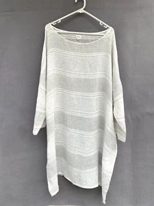 🍁 Meg By Design Vestido Corto 100% Lino Túnica Top Playa Encubrimiento Talla Única - Imagen 1 de 6