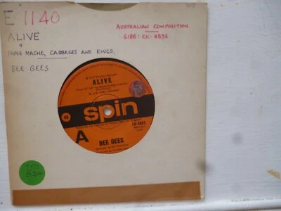 BEE GEES 45: Rarest Promo- ALIVE & PAPER MACHE etc  in RADIO STATION COVER MINT- - Image 1 of 3