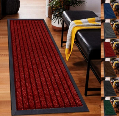 Non Slip Door Mats Indoor Outdoor Hallway Runner Rubber Backed Kitchen Floor Mat - Image 1 of 4