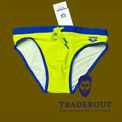 Arena 男式绿色基础边框游泳短裤泳装尺寸 32 34 36 — 第 1/4 张图片