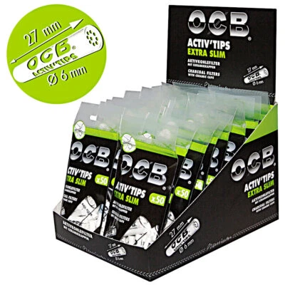 1000 Stück OCB Aktiv Tips (20x50) Extra Slim Filter 6mm Premium Aktivkohle Activ - Bild 1 von 4