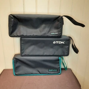 Lot of 3; 15 Slot Cassette Tape Storage Portable Media Zippered Carry Cases - Picture 1 of 10