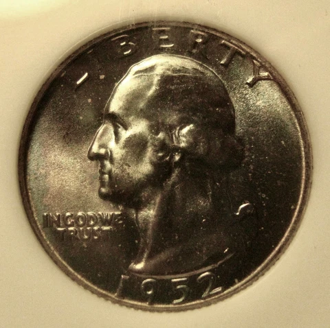 1952-P WASHINGTON QUARTER GRADED BY NGC MS66 Cover