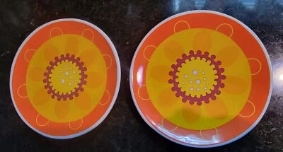 CERTIFICADO JARDÍN MODERNO INTERNACIONAL 6" PETIRROJO Platos Naranja Mediados de Siglo Foto 1 de 4