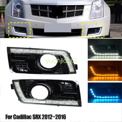 Luces de circulación diurna LED DRL para Cadillac SRX 2012~2016 faros antiniebla parachoques Foto 1 de 4