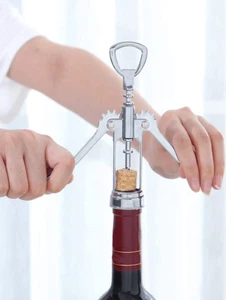 Zinc Alloy Bottle Opener - Durable Multi-Functional Winged Corkscrew - Picture 1 of 9