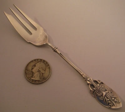 Garfo de sobremesa de pastelaria GORHAM prata esterlina lírio também conhecido como 88 antigo c1870 CRISP - Imagem 1 de 4