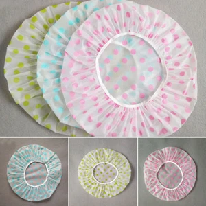 Shower Cap Women Waterproof Bath Caps Reusable Portable Bathing Hair Cover - Picture 1 of 25