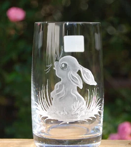 Schönes Trinkglas mit Osterhase Hase Kaninchen Kostenlose Namensgravur - Bild 1 von 5