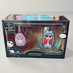 JUEGO DE VASOS PESADILLA ANTES DE NAVIDAD JACK & SALLY 20 OZ. Agua Día de Muertos - Imagen 1 de 6