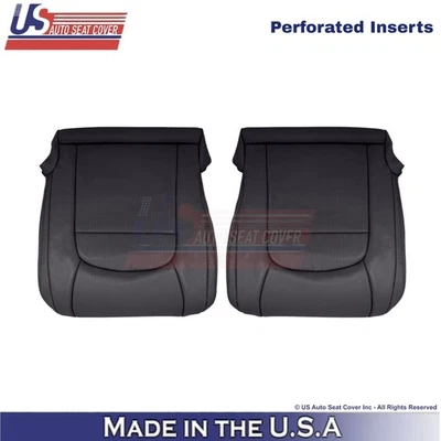 Para Toyota Land Cruiser 2008-2021 cuero sintético perfecto Fundas inferiores delanteras negras Foto 1 de 4