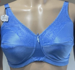 ALMOST U LACE 38DD Lace Front BRA - STYLE 1260 - NEW Mastectomy Bra 38DD Blue - Picture 1 of 5