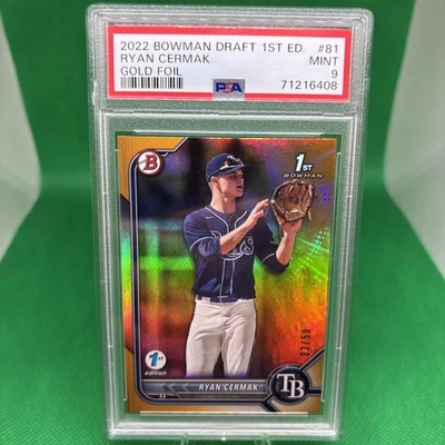 2022 Bowman Draft 1st Edition Ryan Cermak RC Gold #/50 PSA 9 Tampa Bay #BD-81 - Image 1 of 2