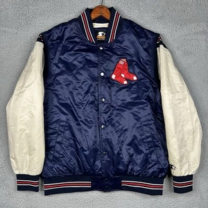 Starter Boston Red Sox Black Label Snap Button Satin Jacket Baseball Mens Large - Picture 1 of 19