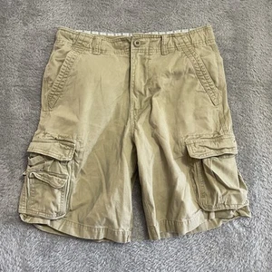 Faded Glory Cargo Shorts Mens Size 32 Vintage Beige Khaki Utility Drawstring - Picture 1 of 8
