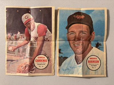 Póster de béisbol Topps 1967 insertado 5x7 Brooks Robinson #3 Chico Cárdenas #10 Foto 1 de 4