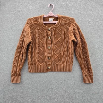 Sudadera Talbots Mujer M Marrón Cárdigan Geométrico Botón Frontal Pescador Foto 1 de 4