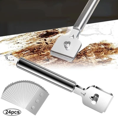 MARKENLOS Ceranfeld Schaber Mit 24 Ersatzklingen Für Backofen & Herd Glasschaber Mehrzweck