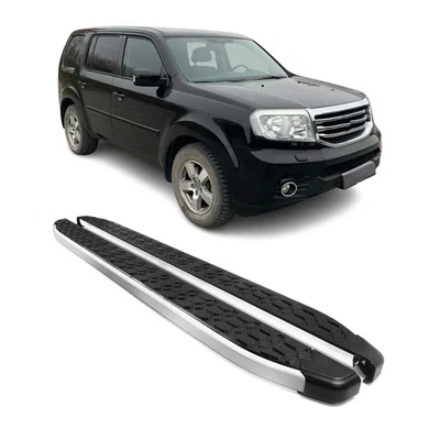 Escalones laterales barra Nerf estribo para Honda Pilot 2009-2015 negro plateado 2 piezas Foto 1 de 4