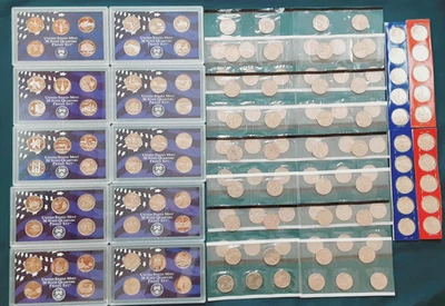 1999-2008 P D S State & Territories Quarter set collection run! 168 coins! M793 - Image 1 of 4