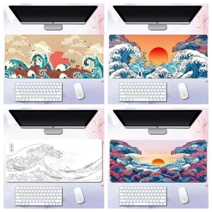 Stitched Edges Desk Mat 31.5''X11.8'' Keyboard Mat Ocean Wave Computer Mat - Bild 1 von 12